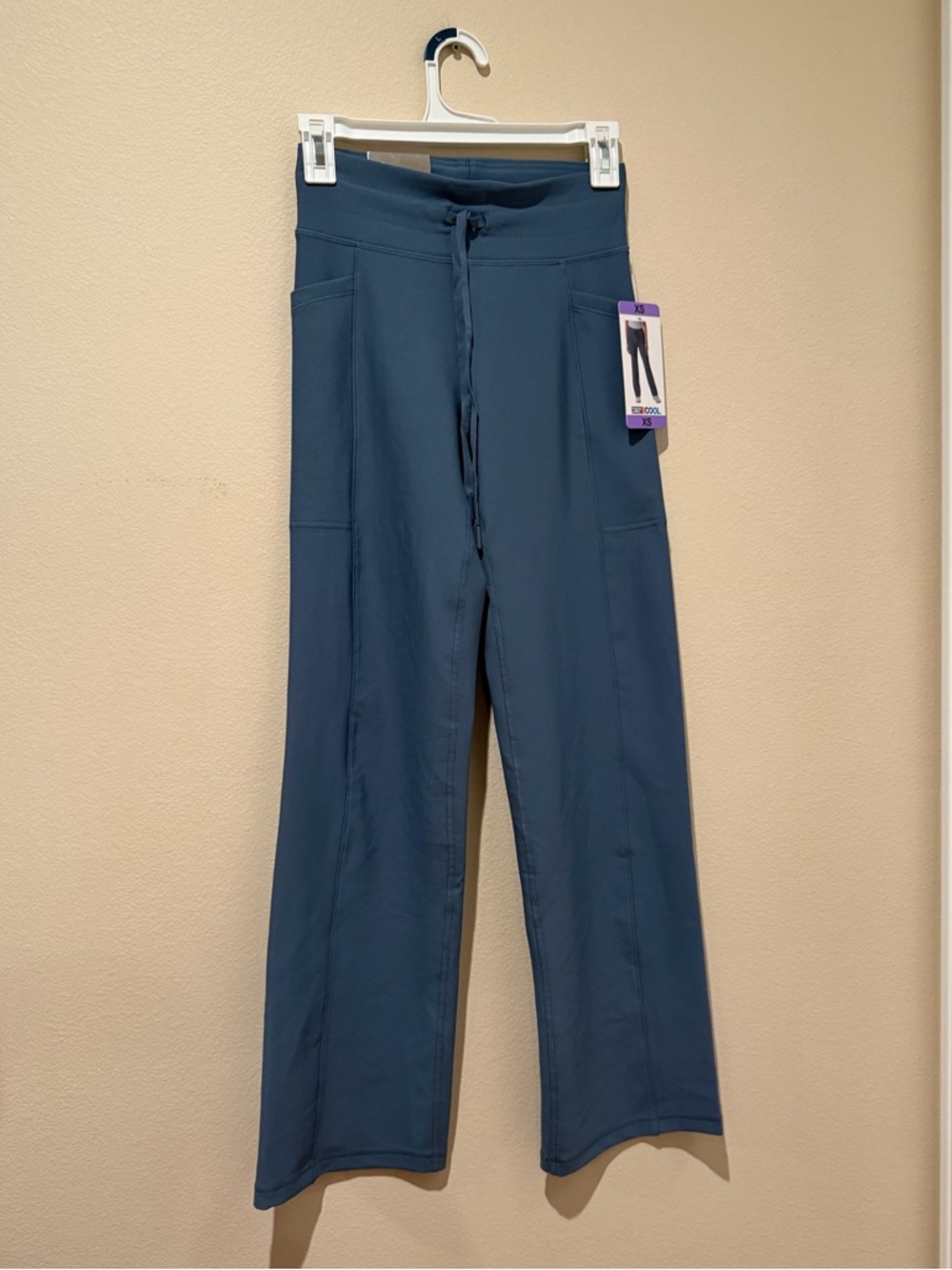 NWT 32 degree cool Blue Ribbed Wide-Leg Pants